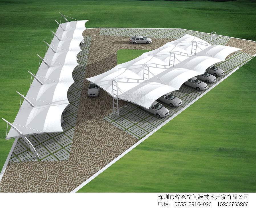 漂亮又不失實(shí)用的膜結(jié)構(gòu)車棚