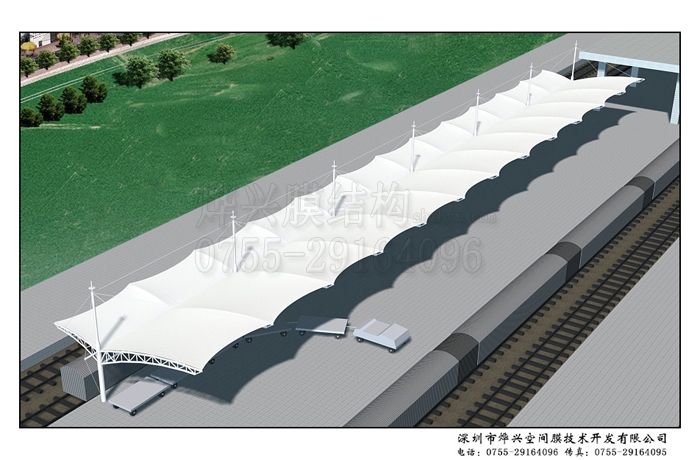 膜結(jié)構(gòu)廠家定制火車站站臺膜結(jié)構(gòu)雨棚